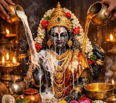 Abhishek of the deity
